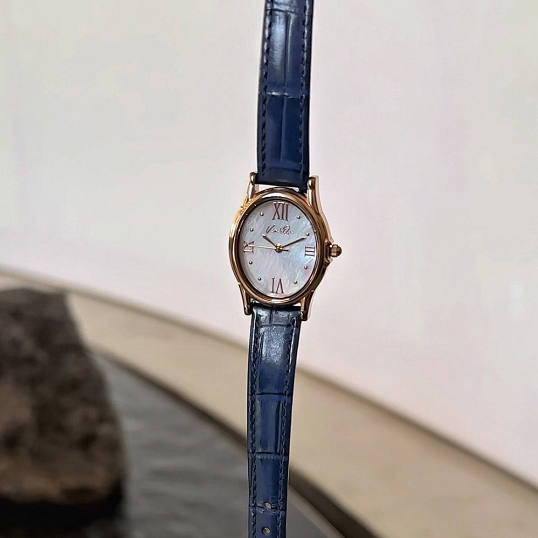 Gem-Rosegold/Opal (Ναυτικό δέρμα)