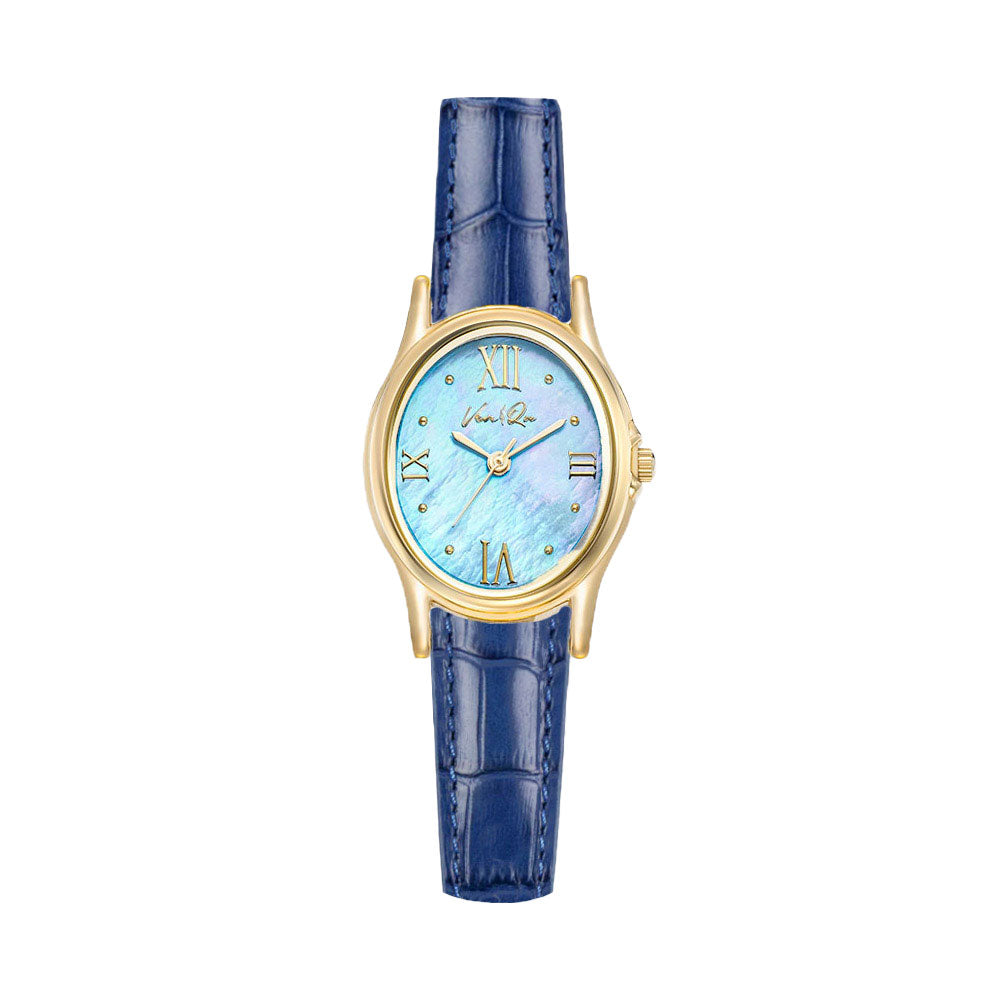 Gem-Gold/Aquamarine (Navy leather)
