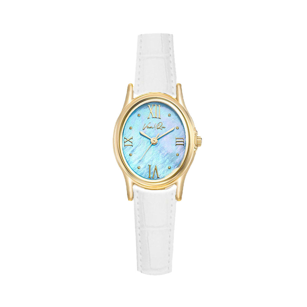 Gem-Gold/Acvamarine (piele albă)