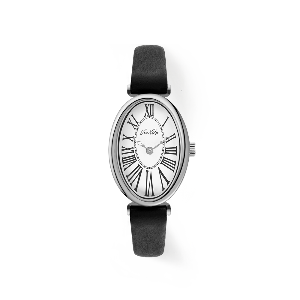 Dome-Silver/White (Black leather)