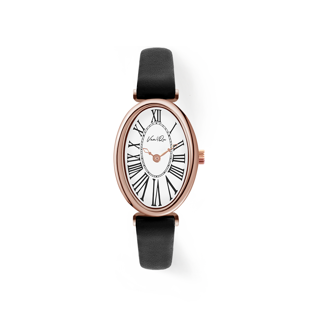 Dome-Rosegold/Hvit (svart skinn)