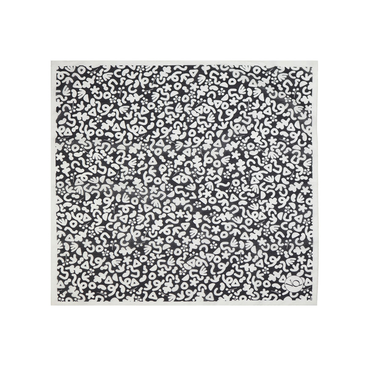 Petal-Black Anemone Boiled Silk Scarf