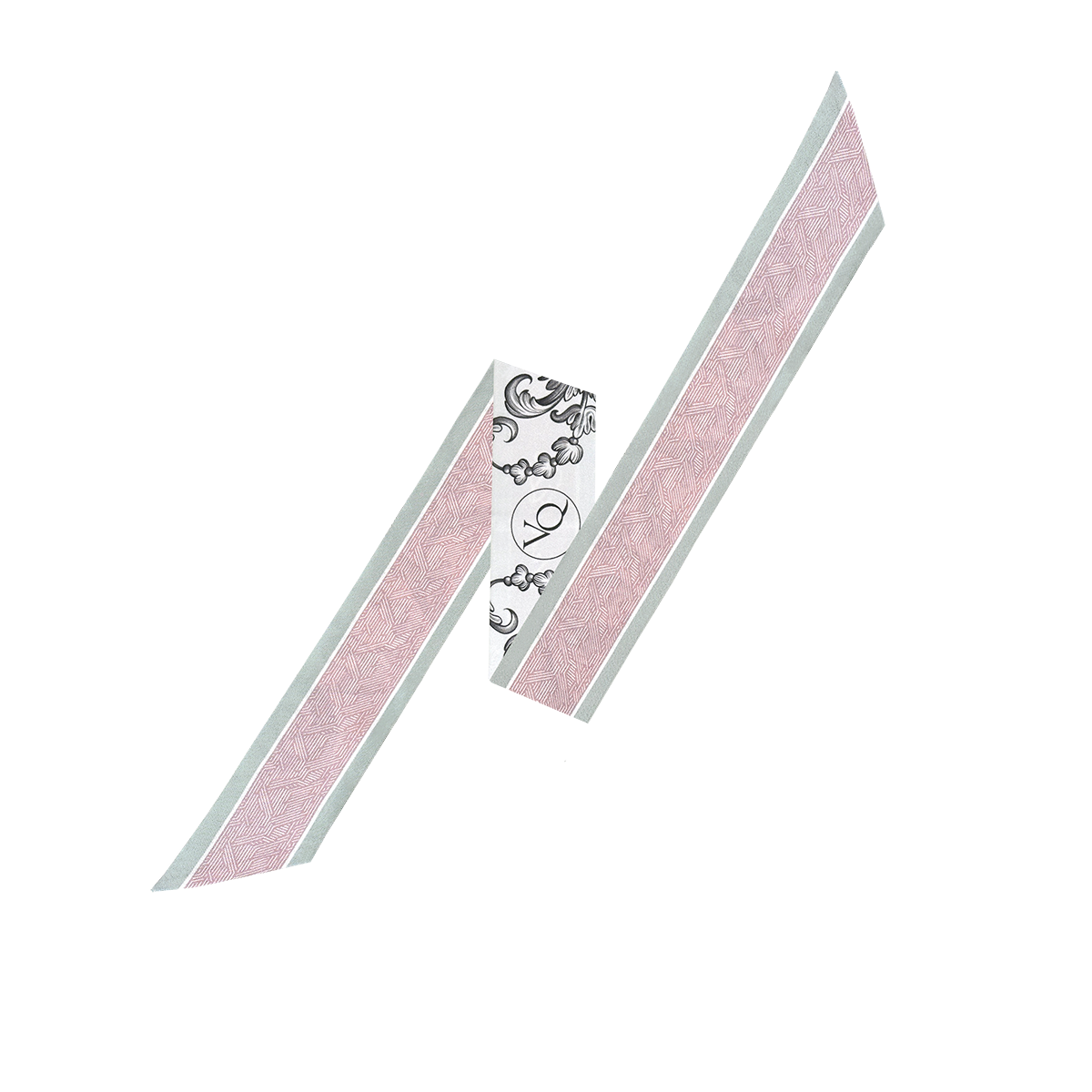 Baroque-Mint Blush Long Silk Scarf