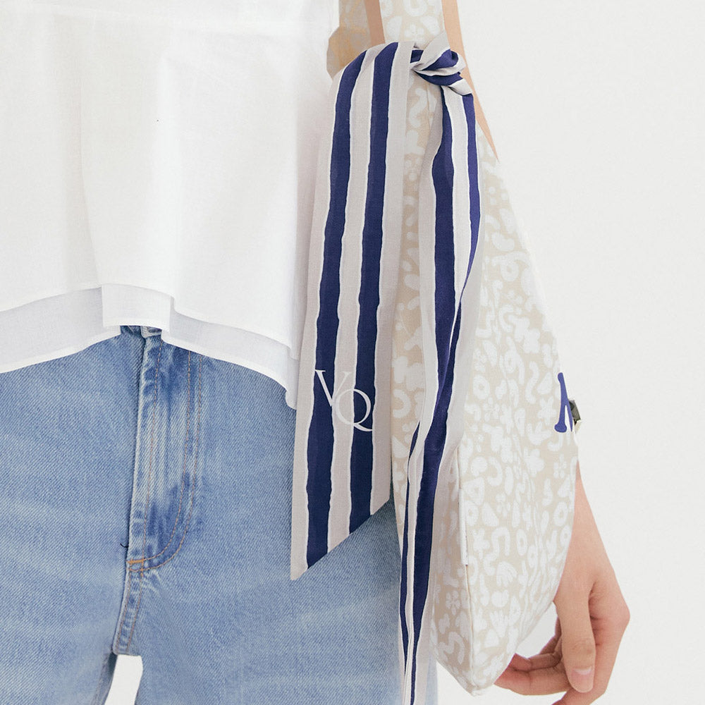 Bolso Oxford de sarga Ma Cherie Scarf Point - Beige