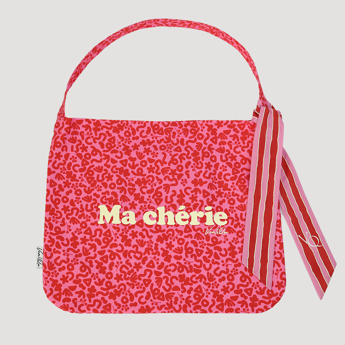 Bolso Oxford de sarga Ma Cherie Scarf Point - Rosa y rojo