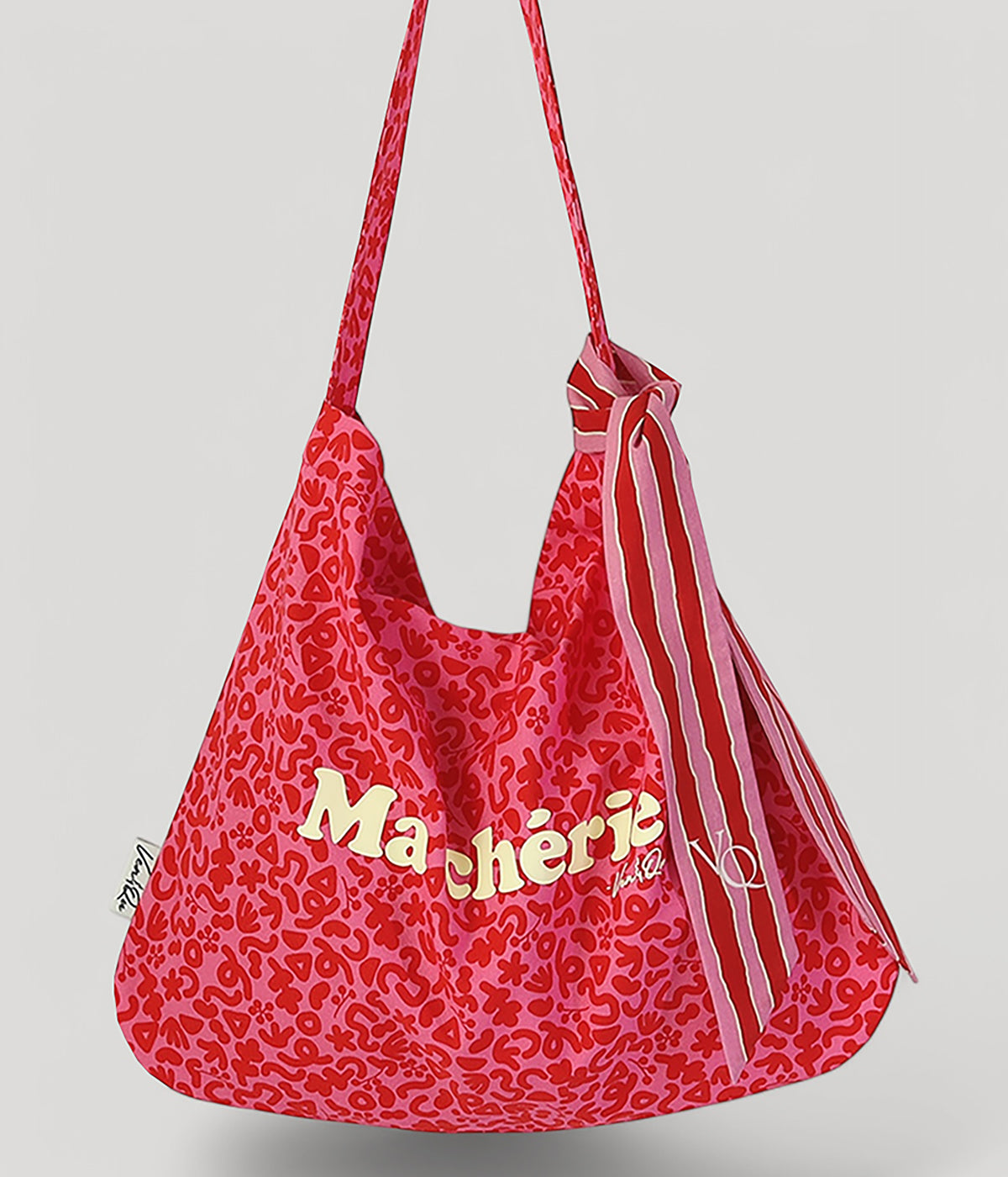 Bolso Oxford de sarga Ma Cherie Scarf Point - Rosa y rojo