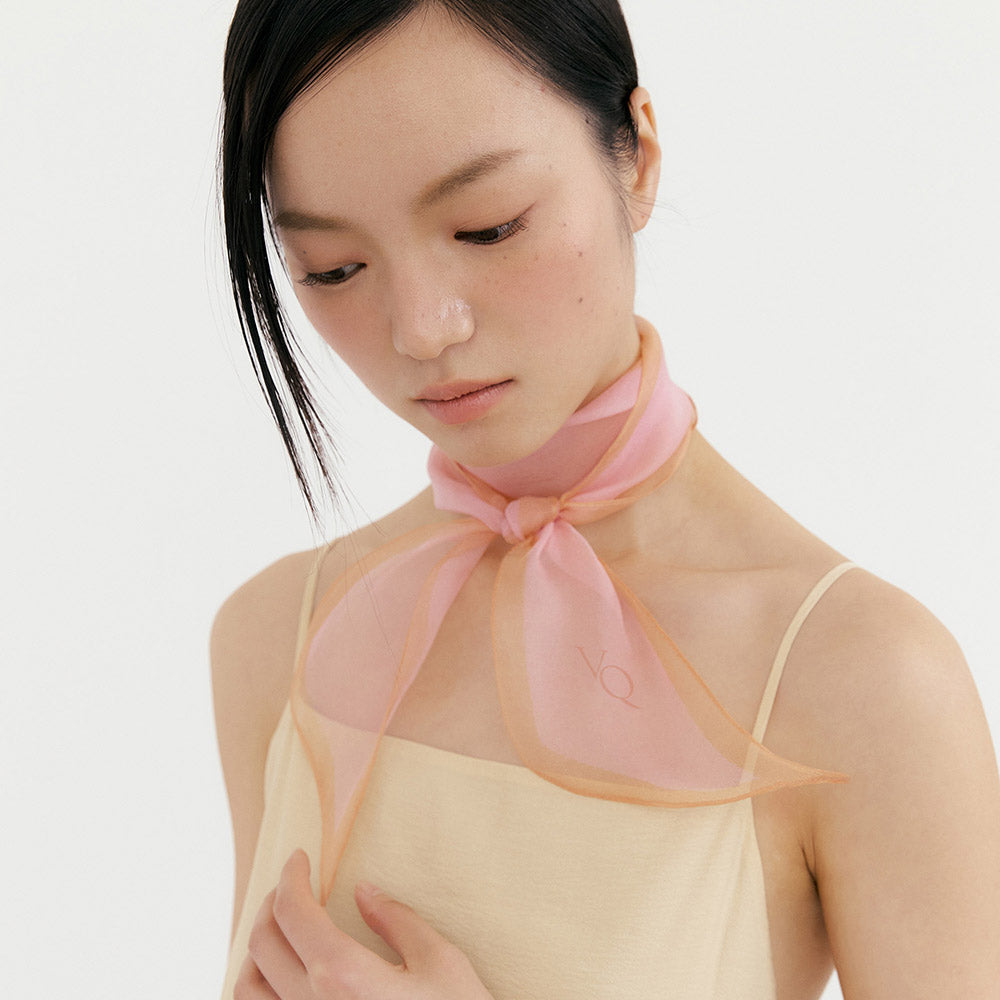 Silk Organza Aura Scarf-Pink Tangerine