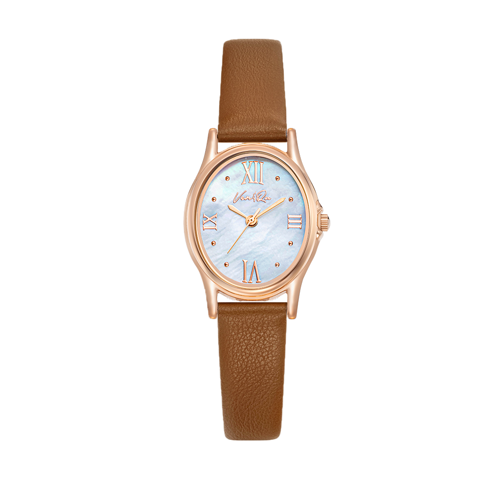 Gem-Rosegold/Opal (Brown leather)
