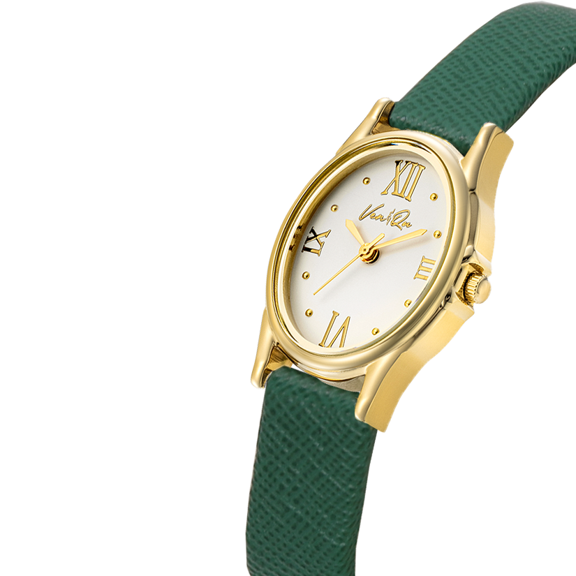 Gem-Gold/Pearl (Green Saffiano leather)