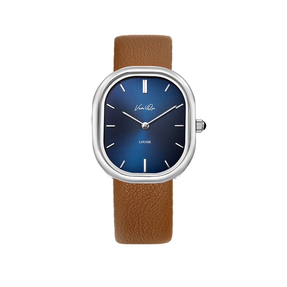 Louise-Silver/Blue (unisex) (Brown leather)