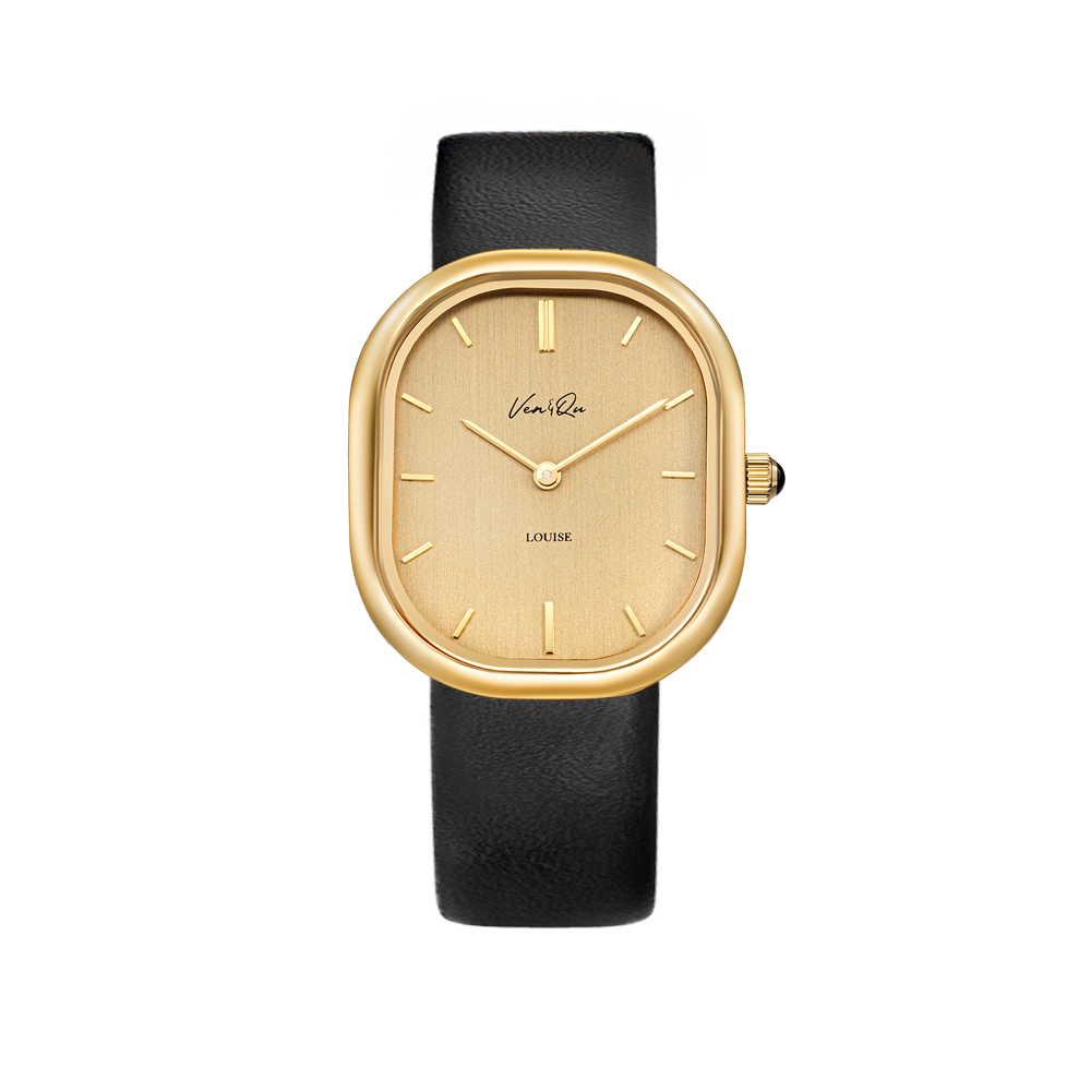 Louise-Gold/Vintage Gold (unisex) (Black leather)