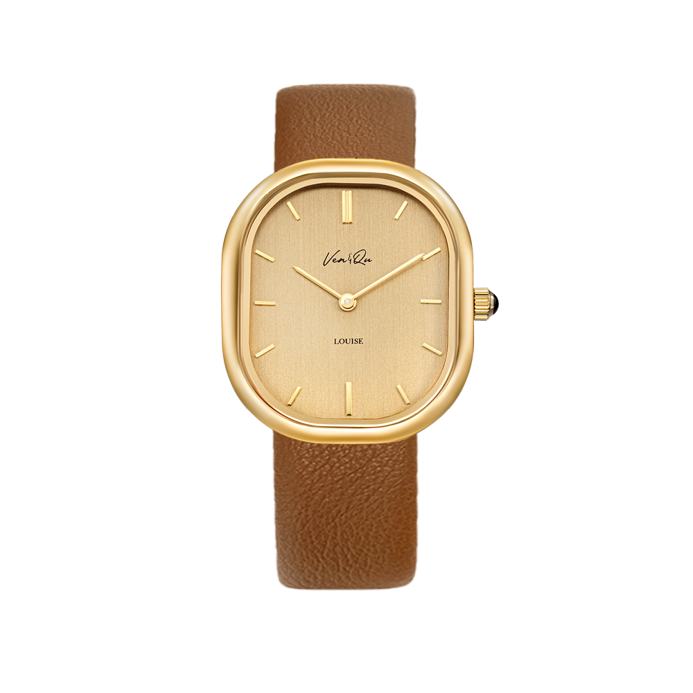 Louise-Gold/Vintage Gold (unisex) (Brown leather)