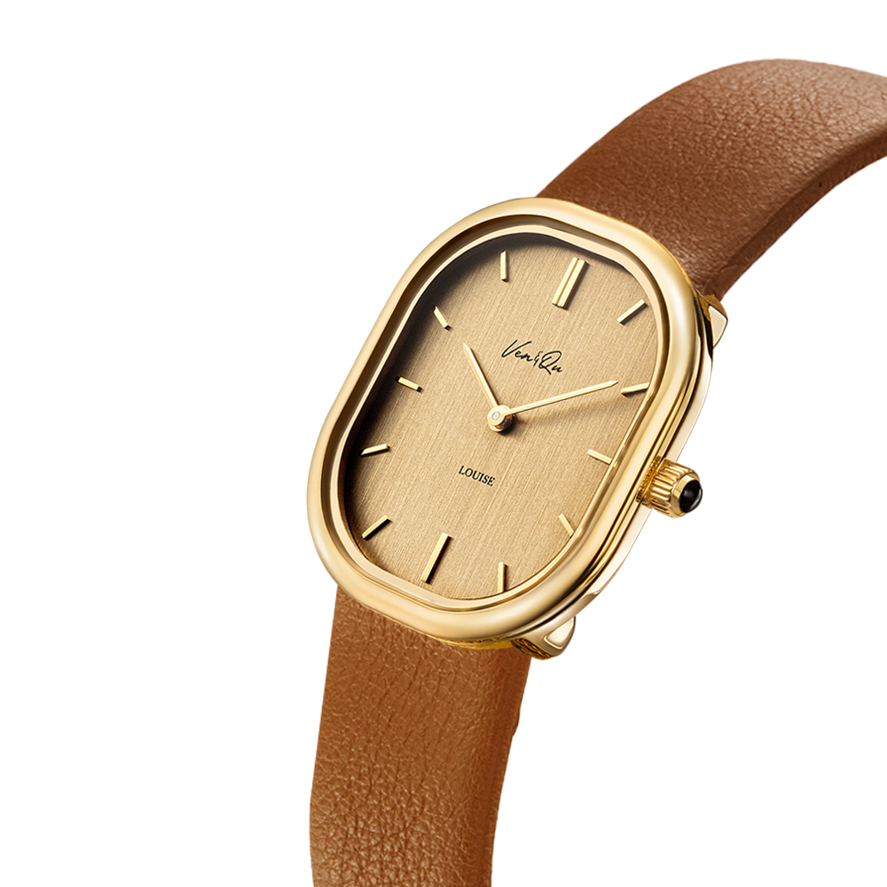 Louise-Gold/Vintage Gold (unisex) (Brown leather)