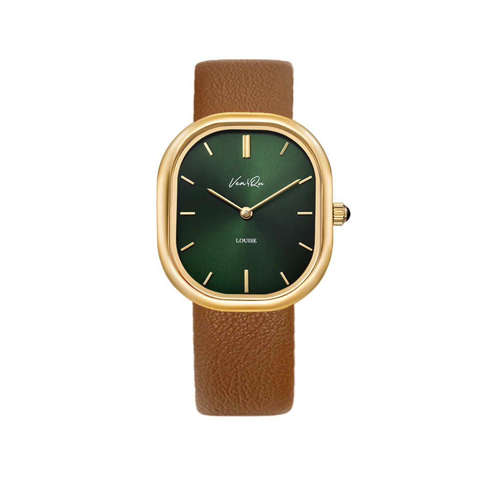 Louise-Gold/Vintage Green (unisex) (Brown leather)