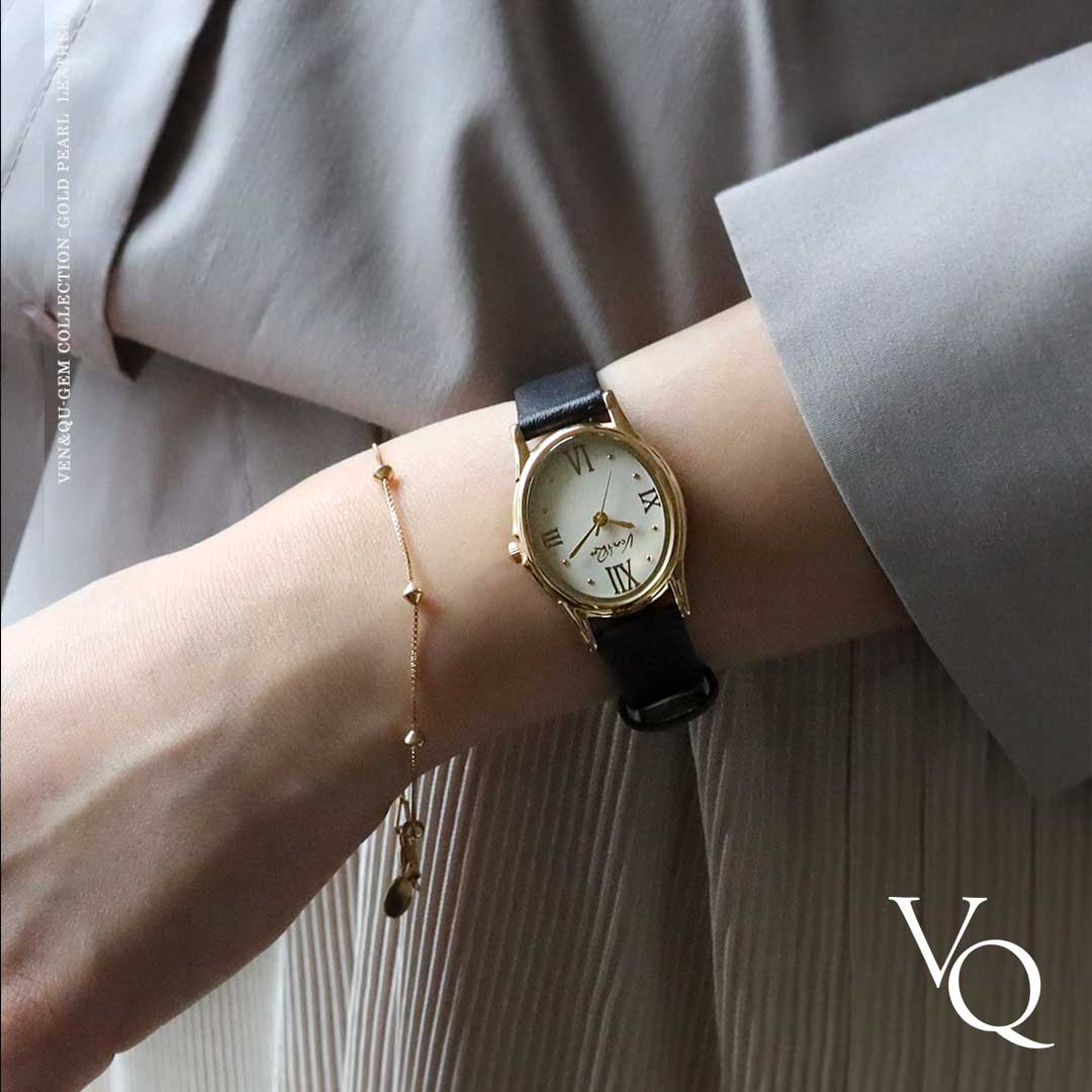 Gem-Gold/Pearl (Black leather)
