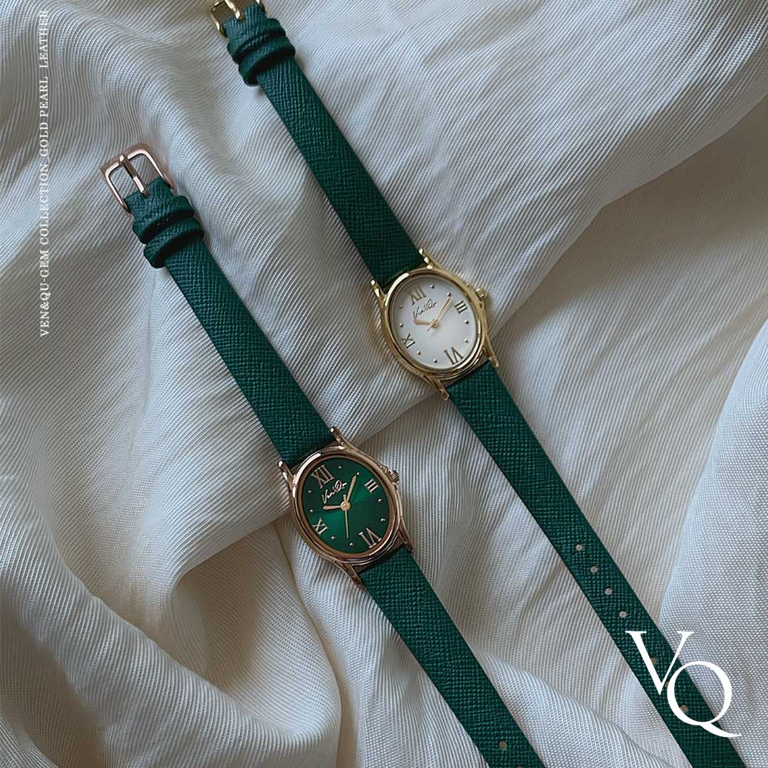 Gem-Gold/Pearl (Green Saffiano leather)