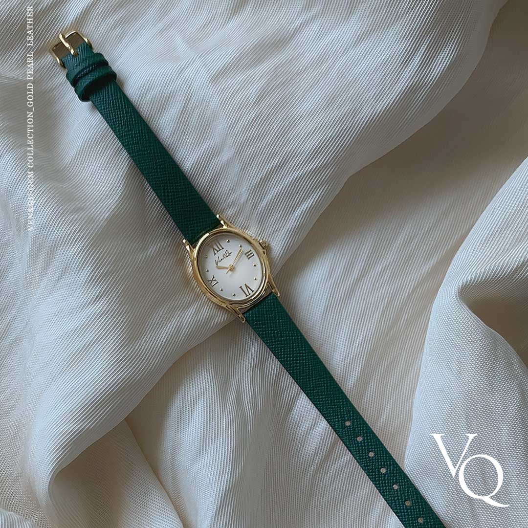 Gem-Gold/Pearl (Green Saffiano leather)