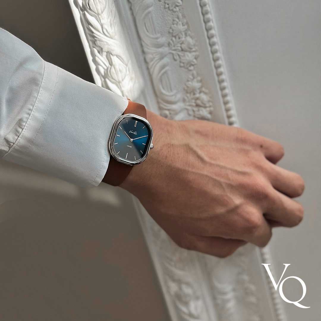 Louise-Silver/Blue (unisex) (Brown leather)