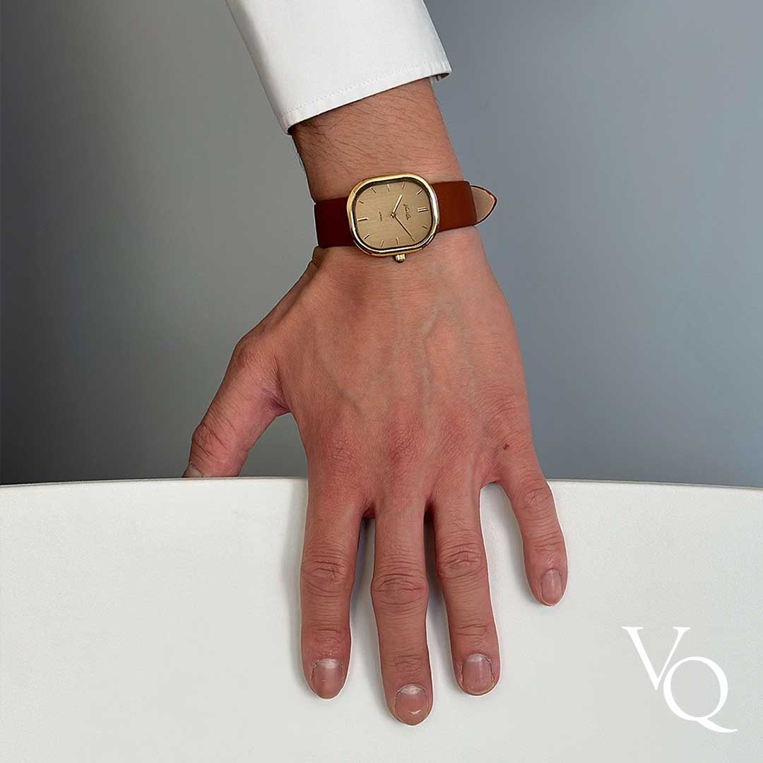 Louise-Gold/Vintage Gold (unisex) (Brown leather)