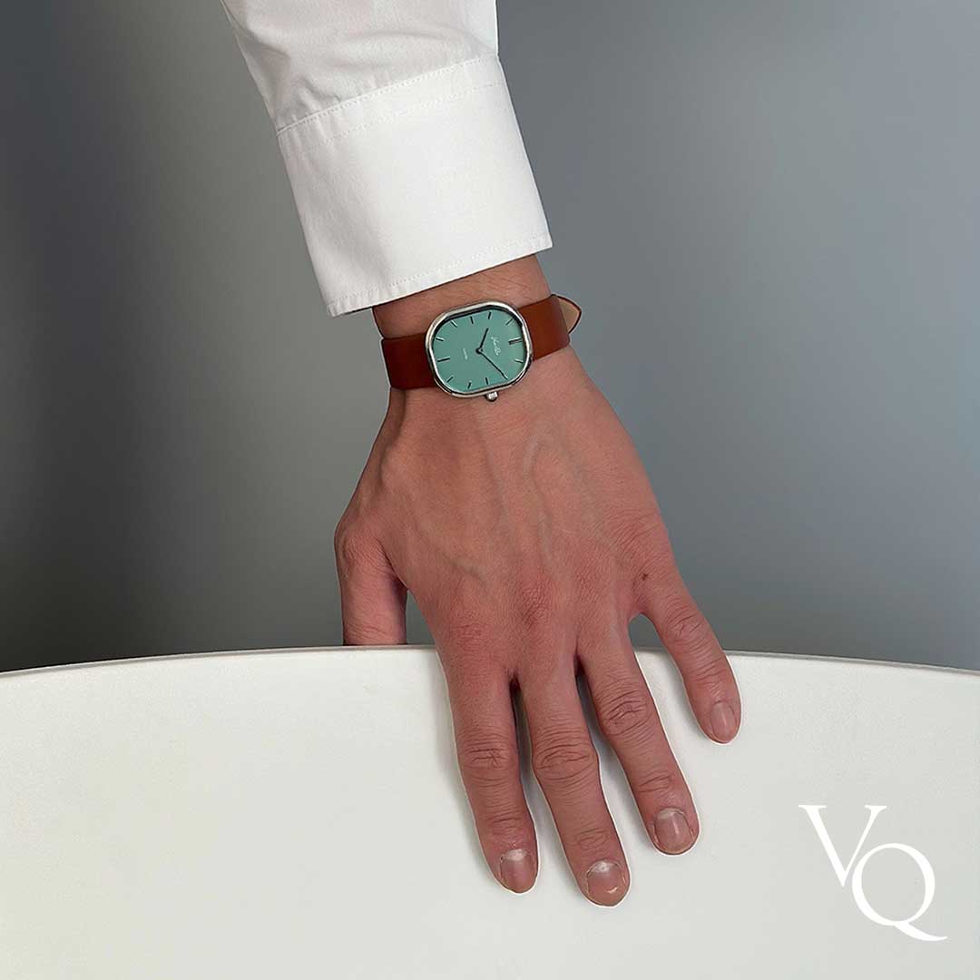 Louise-Silver/Mint (unisex) (Brown leather)