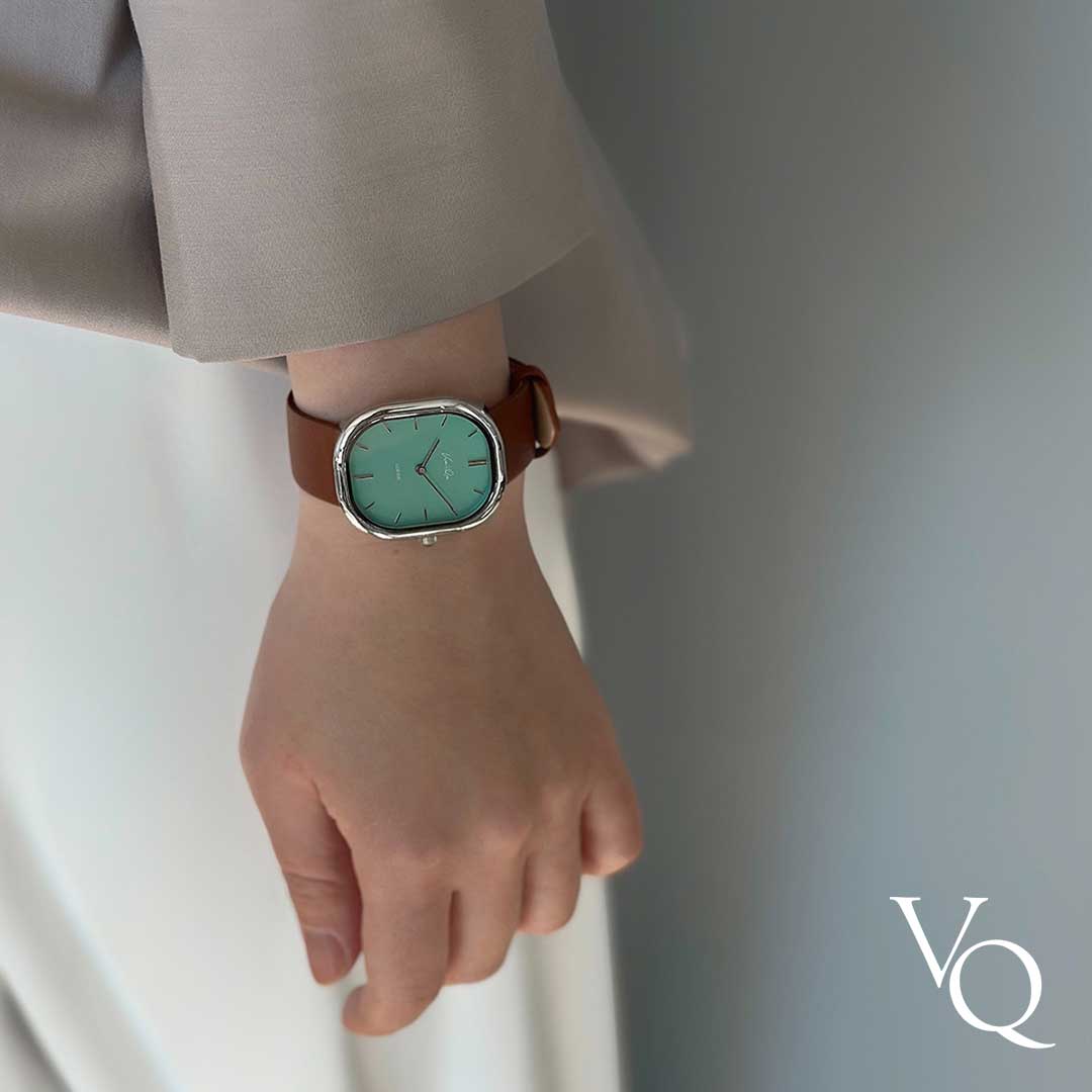 Louise-Silver/Mint (unisex) (Brown leather)