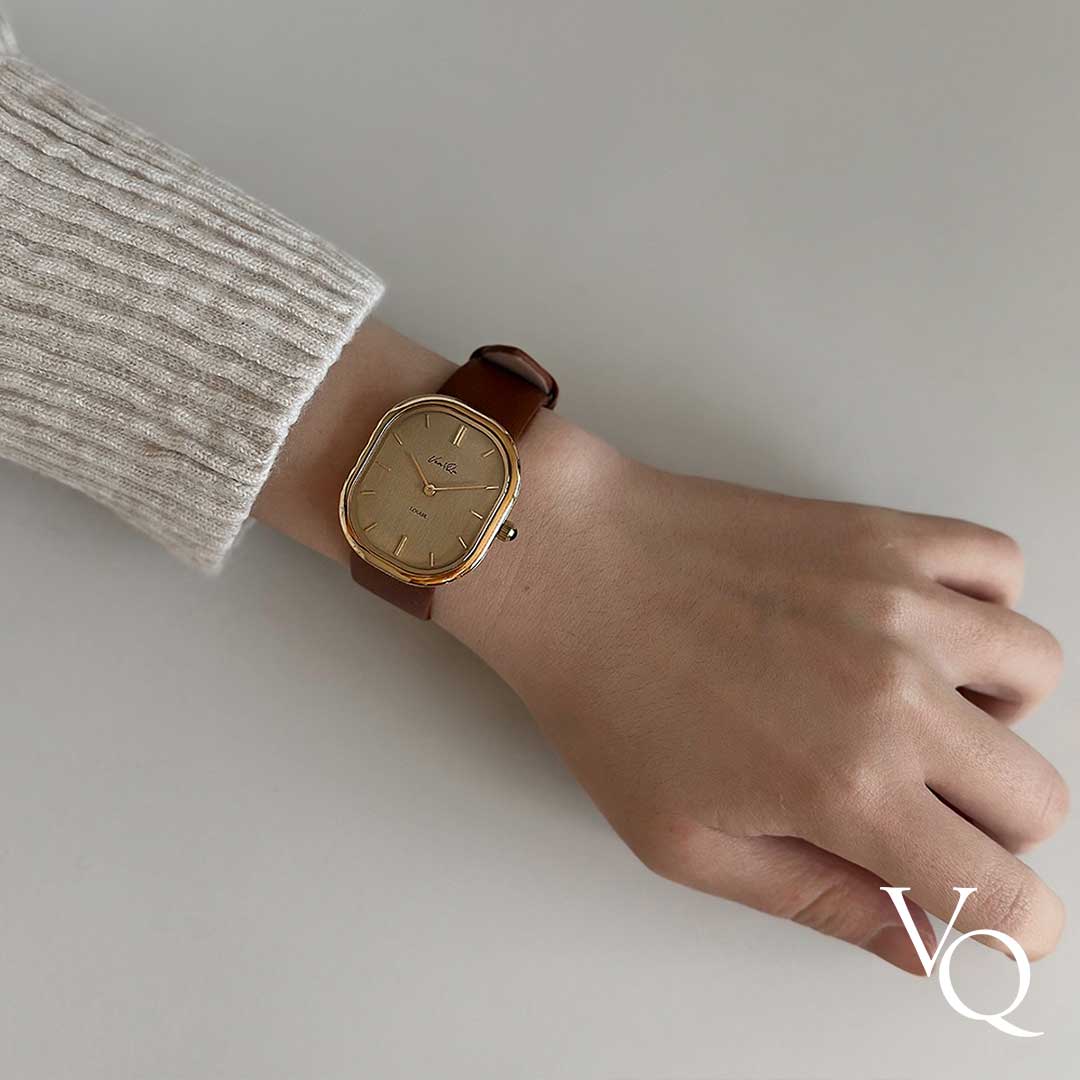 Louise-Gold/Vintage Gold (unisex) (Brown leather)