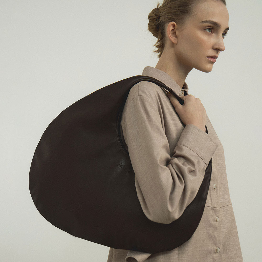 Pebble Shoulder Bag - Rich Brown