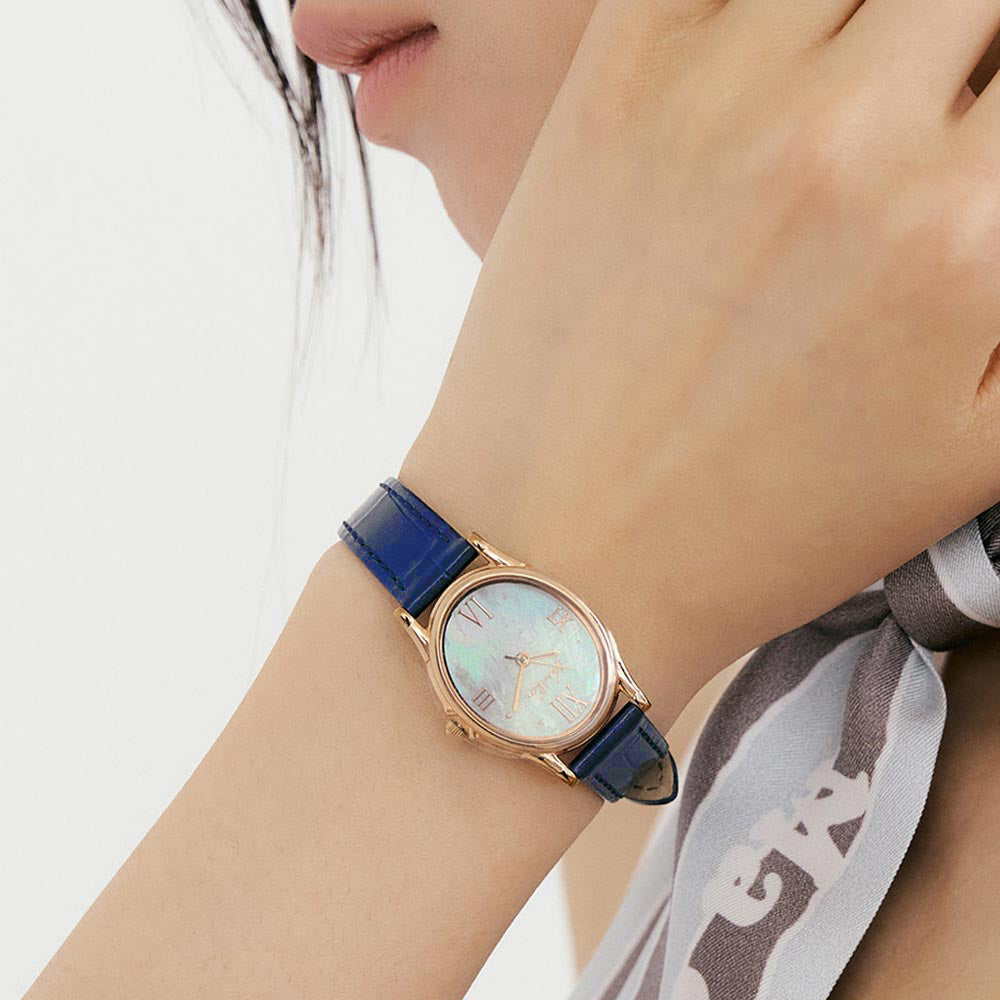 Gem-Rosegold/Opal (marine skinn)