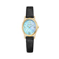 Gem-Gold/Aquamarine (Couro preto)