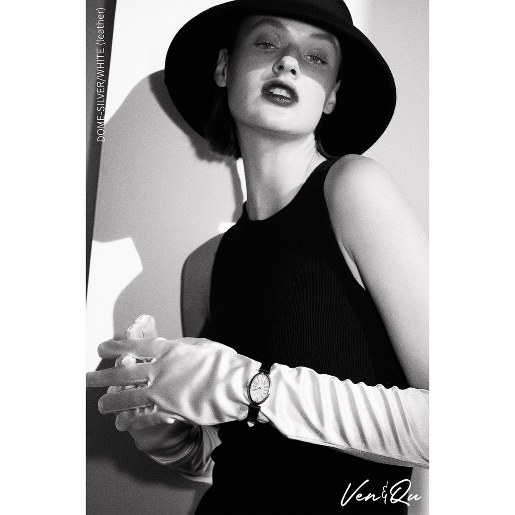 Cupola-Argento/Bianco (pelle marrone)