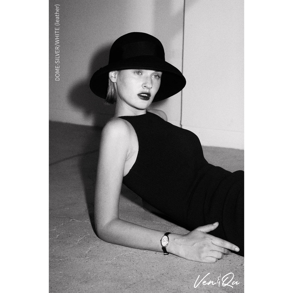 Cupola-Argento/Bianco (pelle marrone)