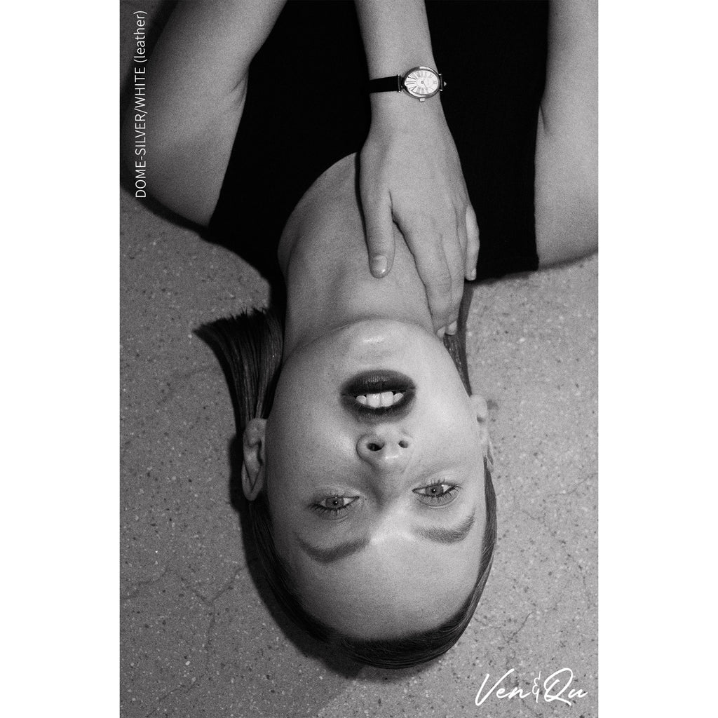 Cupola-Argento/Bianco (pelle marrone)