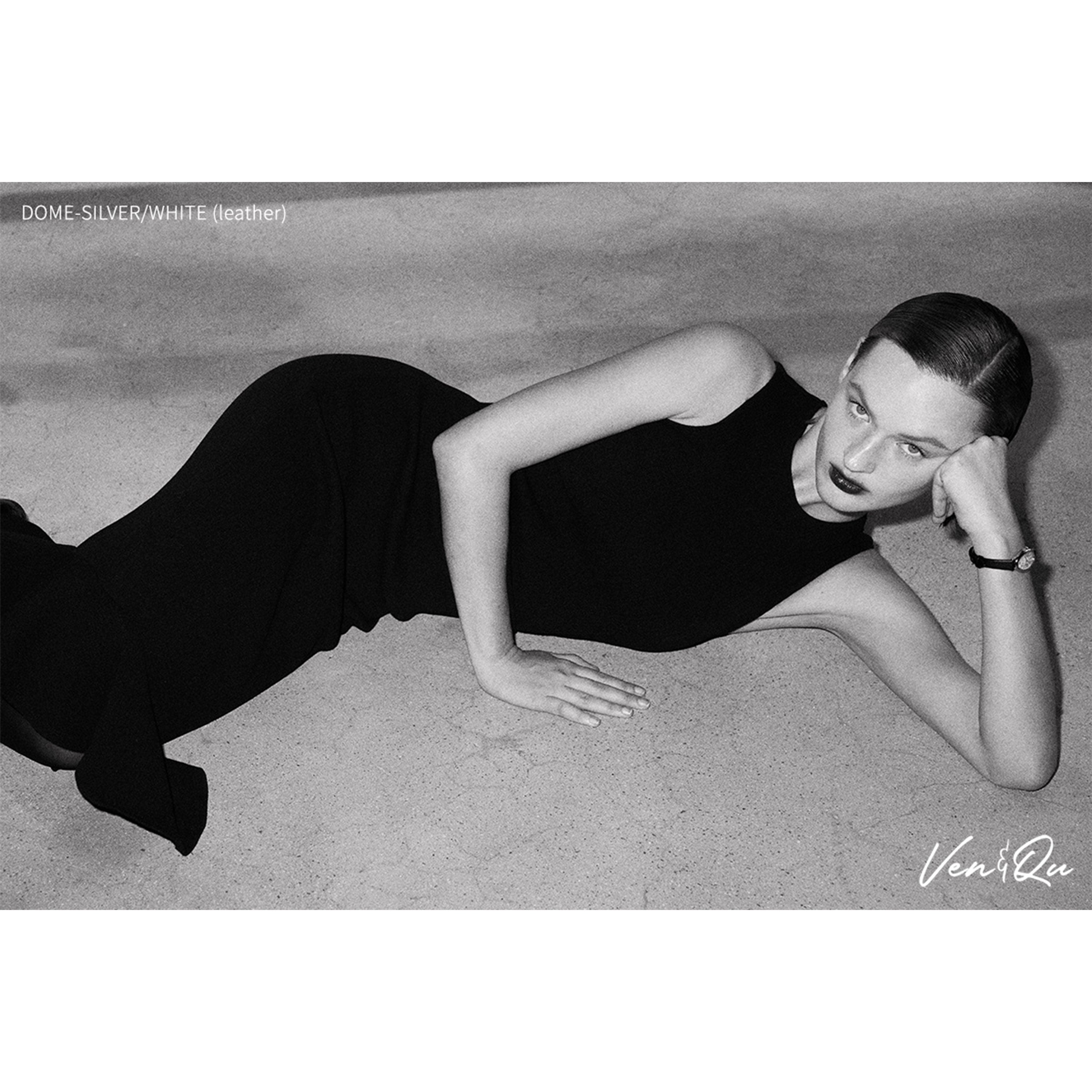 Cupola-Argento/Bianco (pelle marrone)