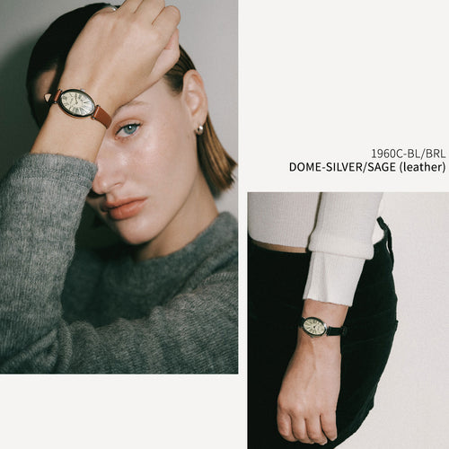 Dome-Silver/Sage (Brown leather)