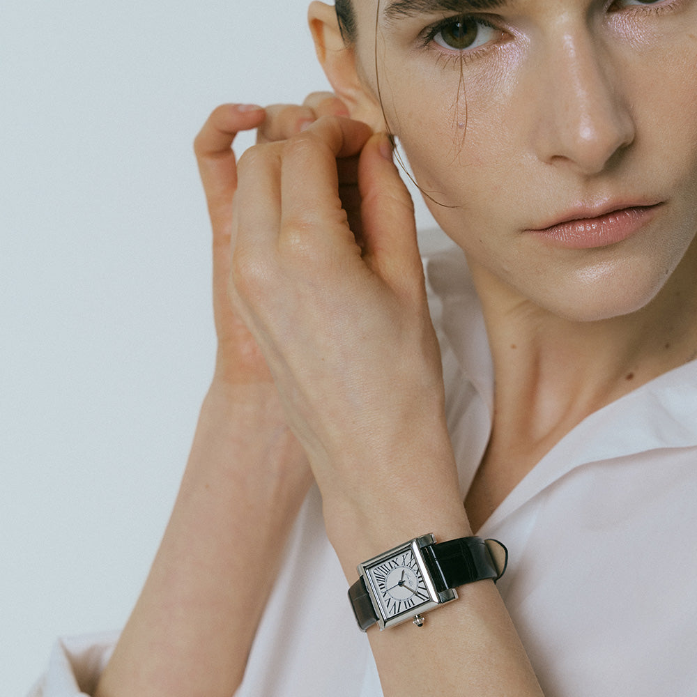 Kalm Classic-Silver (Svart skinn)