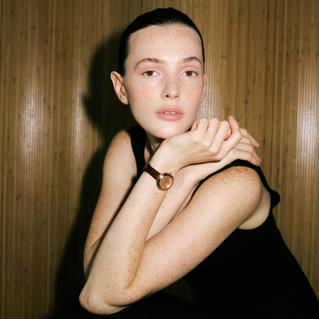 Atelier-Rosegold-Lenkrad (schwarzes Leder)