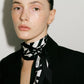 The Flow Linked Silk Scarf-Black Cream