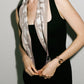 The Flow Linked Silk Scarf-Taupe Beige