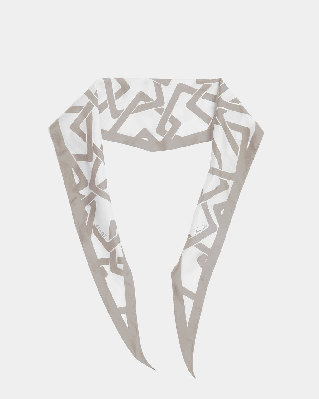 The Flow Linked Silk Scarf-Taupe Beige