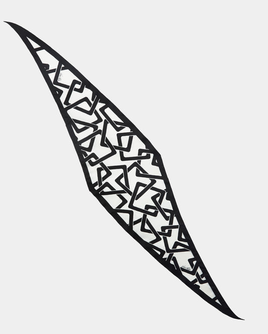 The Flow Linked Silk Scarf-Black Cream