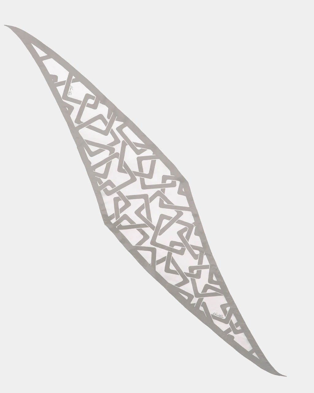 The Flow Linked Silk Scarf-Taupe Beige