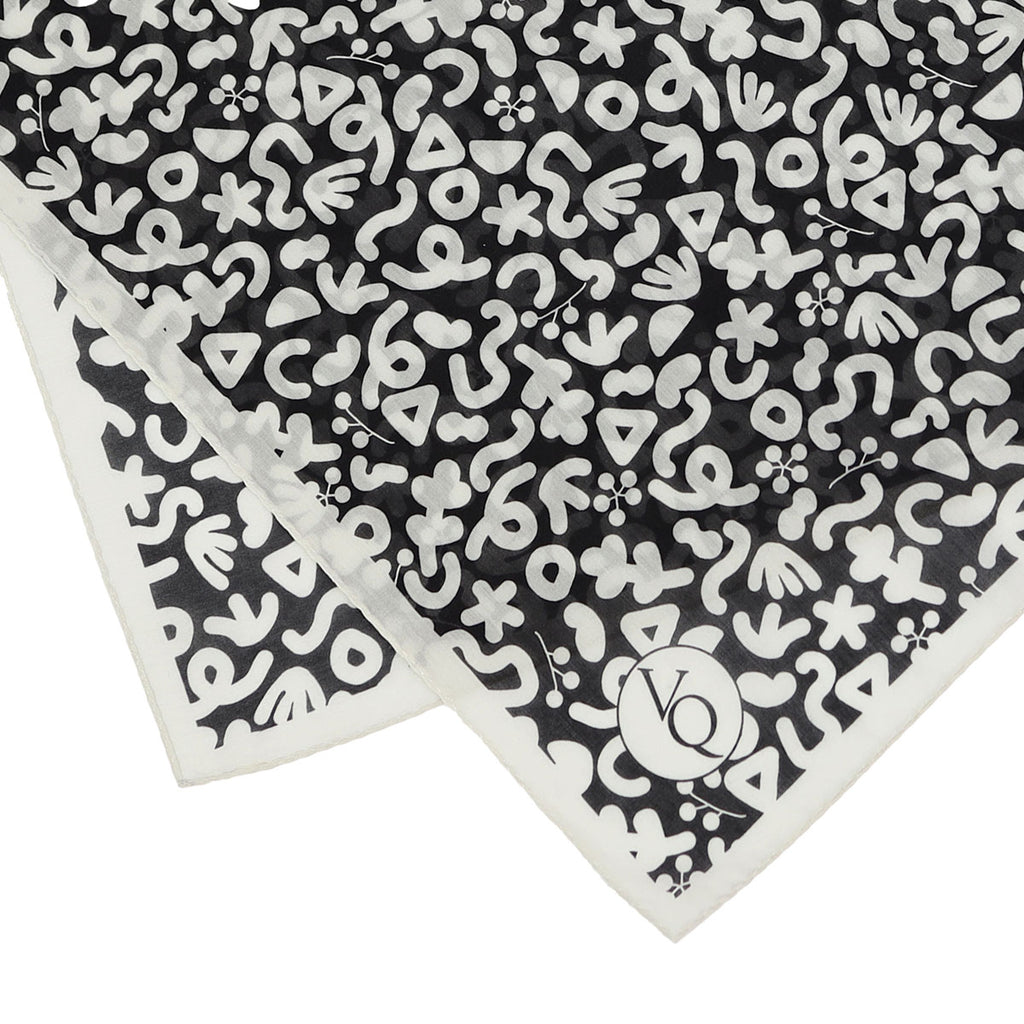 Petal-Black Anemone Boiled Silk Scarf