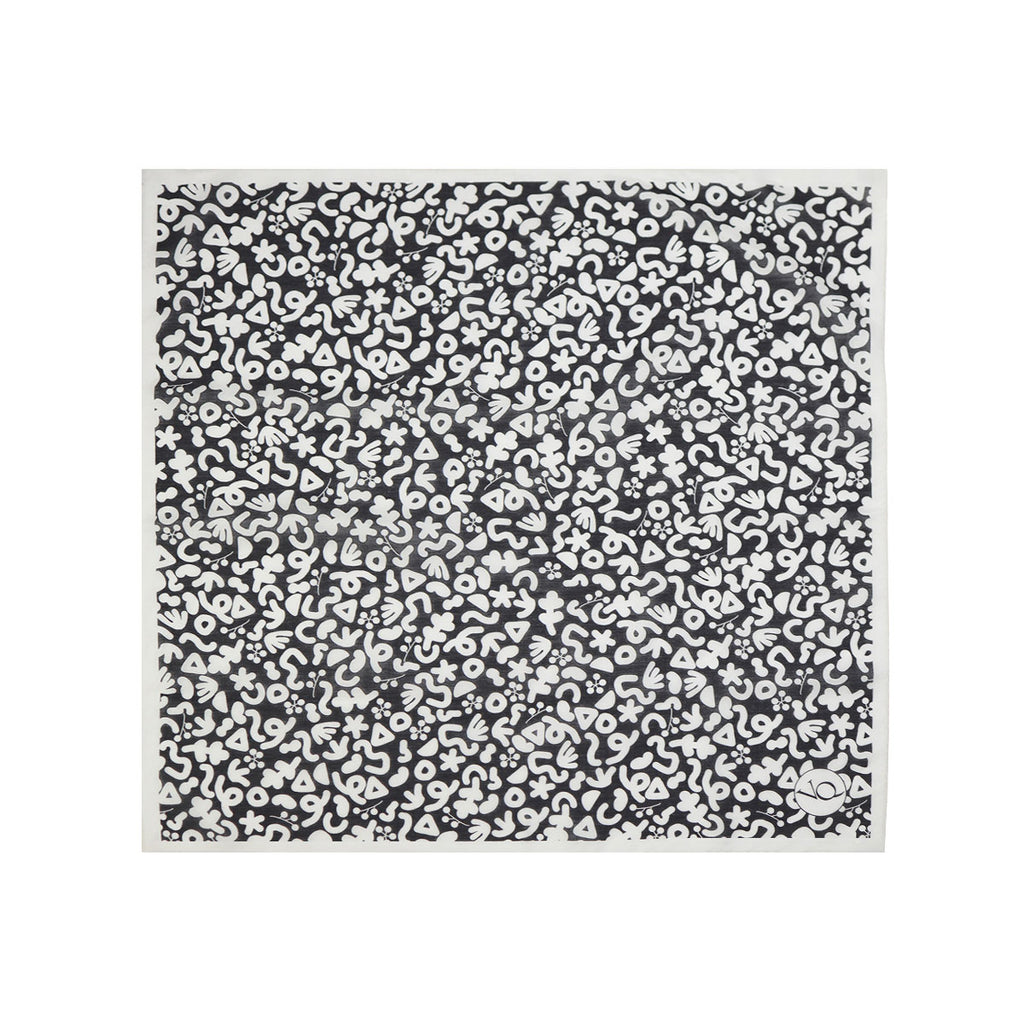 Petal-Black Anemone Boiled Silk Scarf