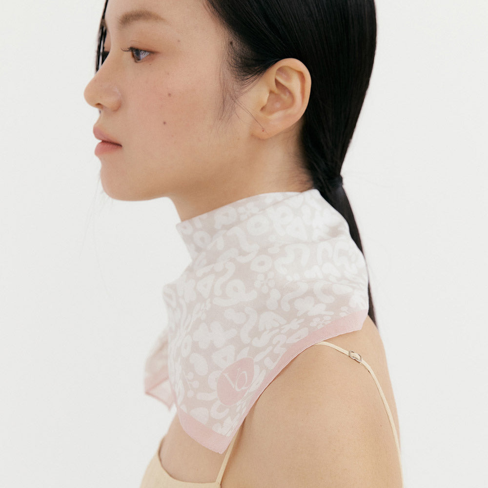 Petal-Champagne Rose Boiled Silk Scarf