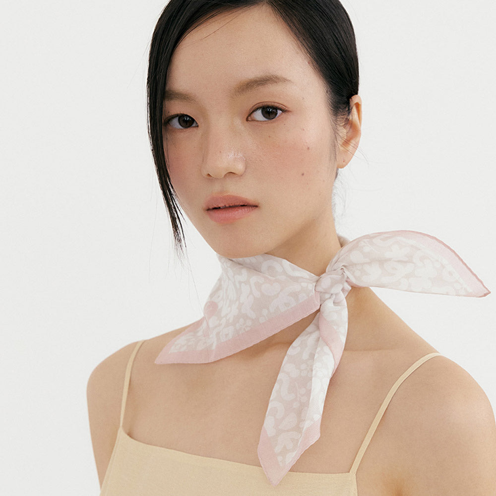 Petal-Champagne Rose Boiled Silk Scarf