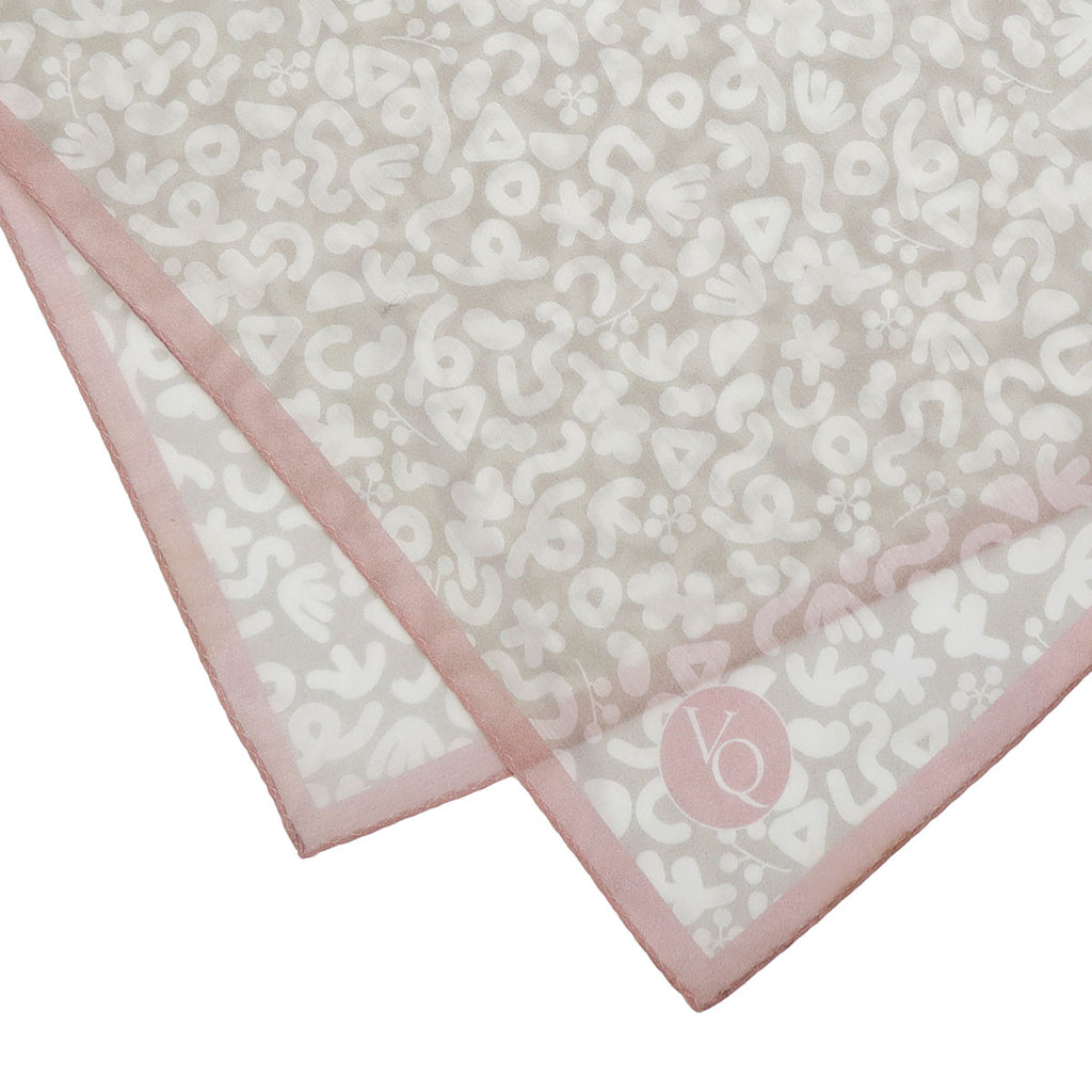 Petal-Champagne Rose Boiled Silk Scarf