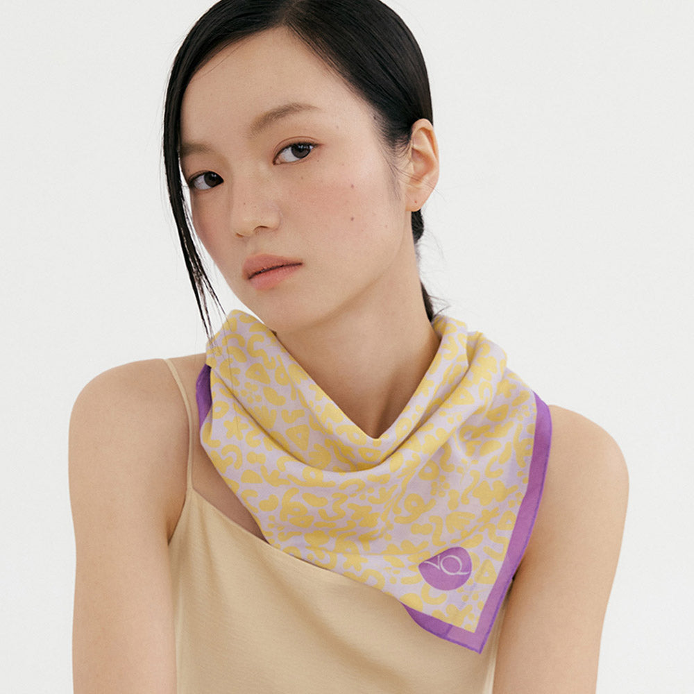 Petal-Pansy Boiled Silk Scarf