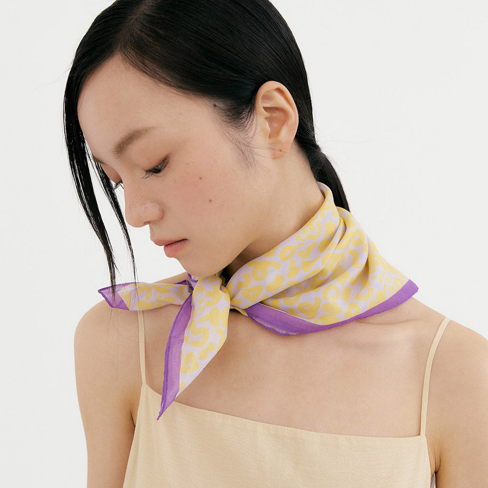 Petal-Pansy Boiled Silk Scarf