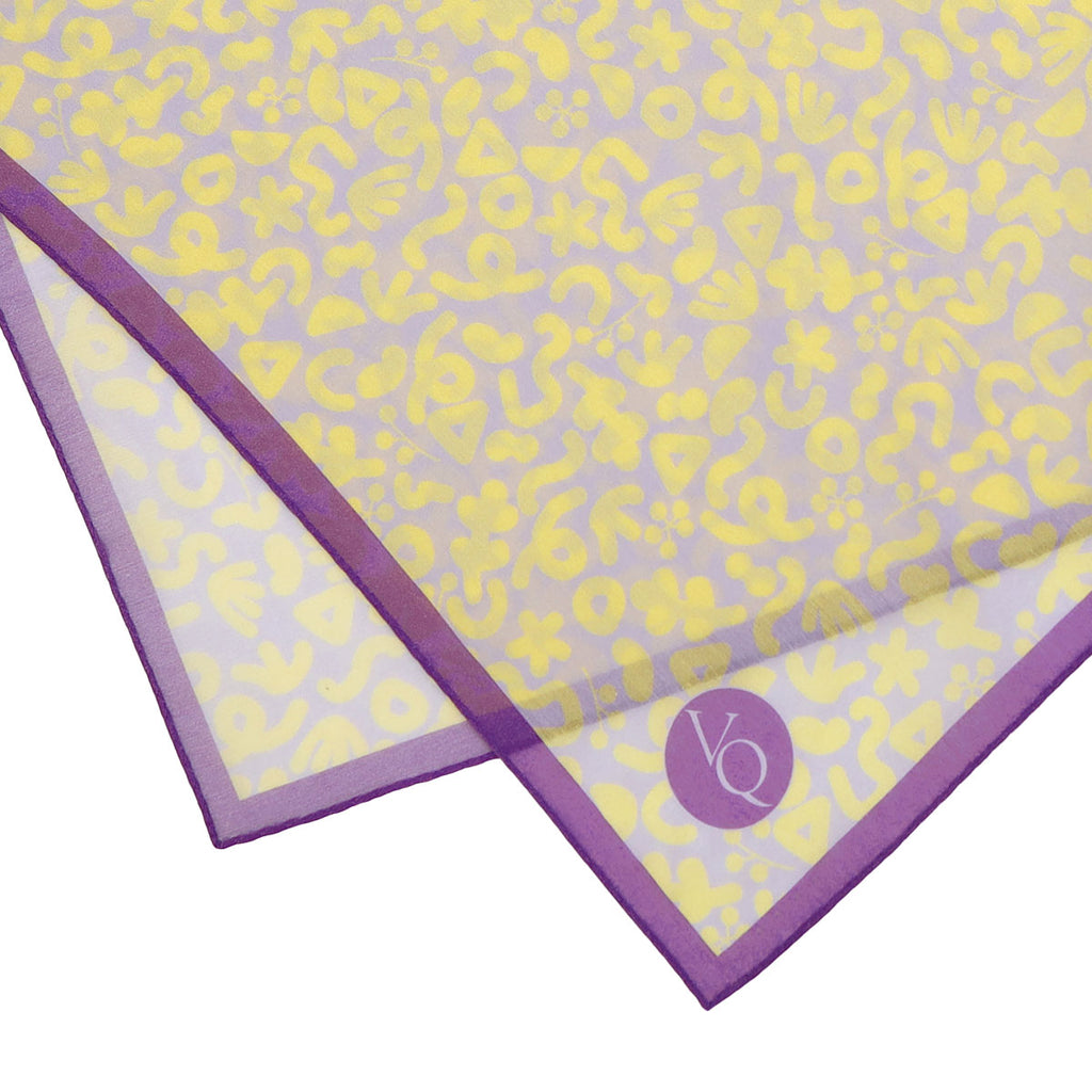 Petal-Pansy Boiled Silk Scarf