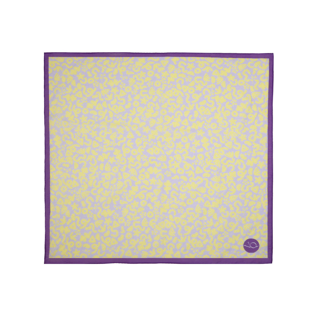 Petal-Pansy Boiled Silk Scarf